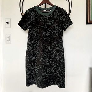 green emerald velvet dress Retrofete Nicole Green/Black Leopard Print Dress - BOPF main image 1